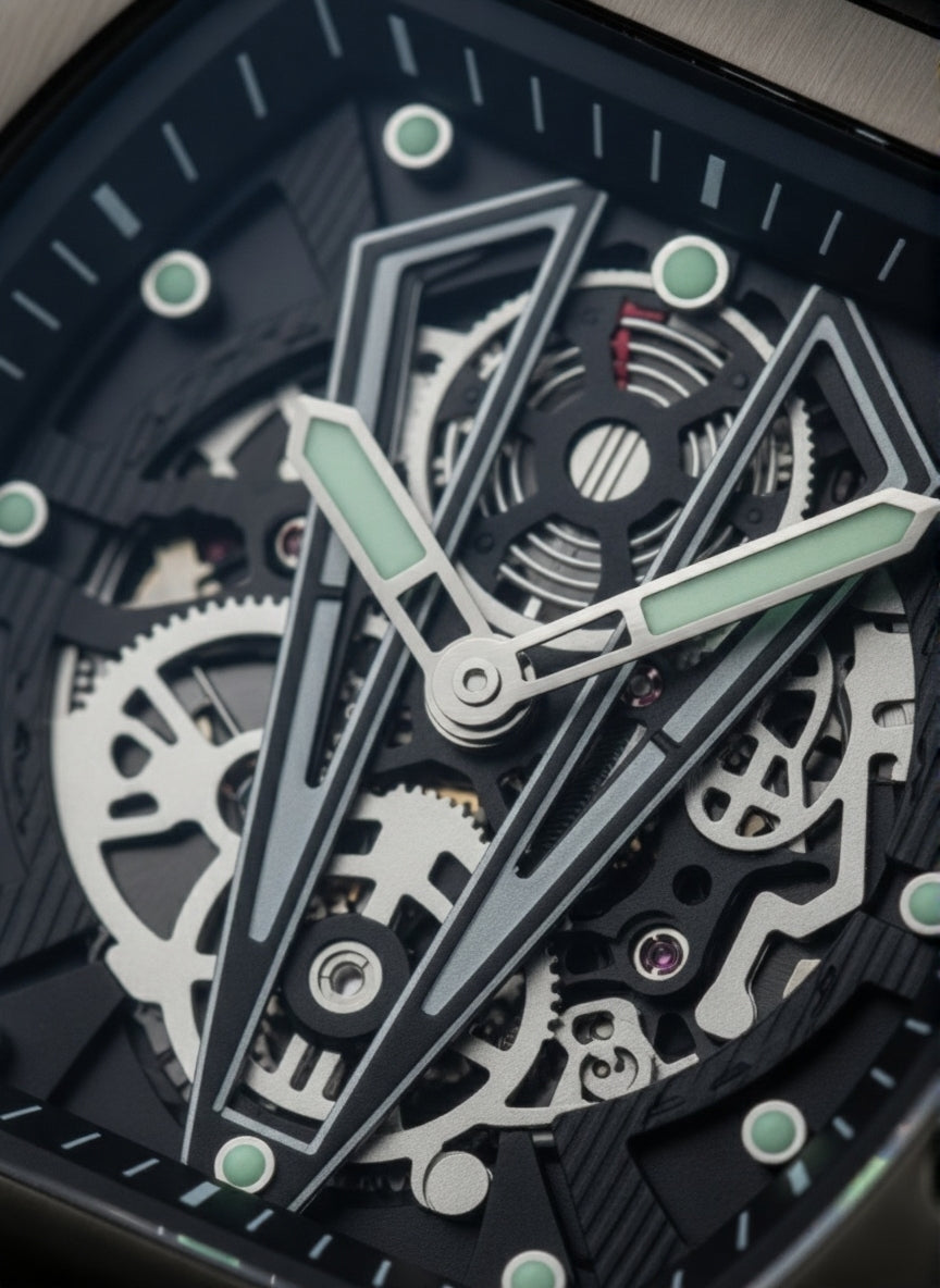 Black Skeleton Luxury Automatic Watch