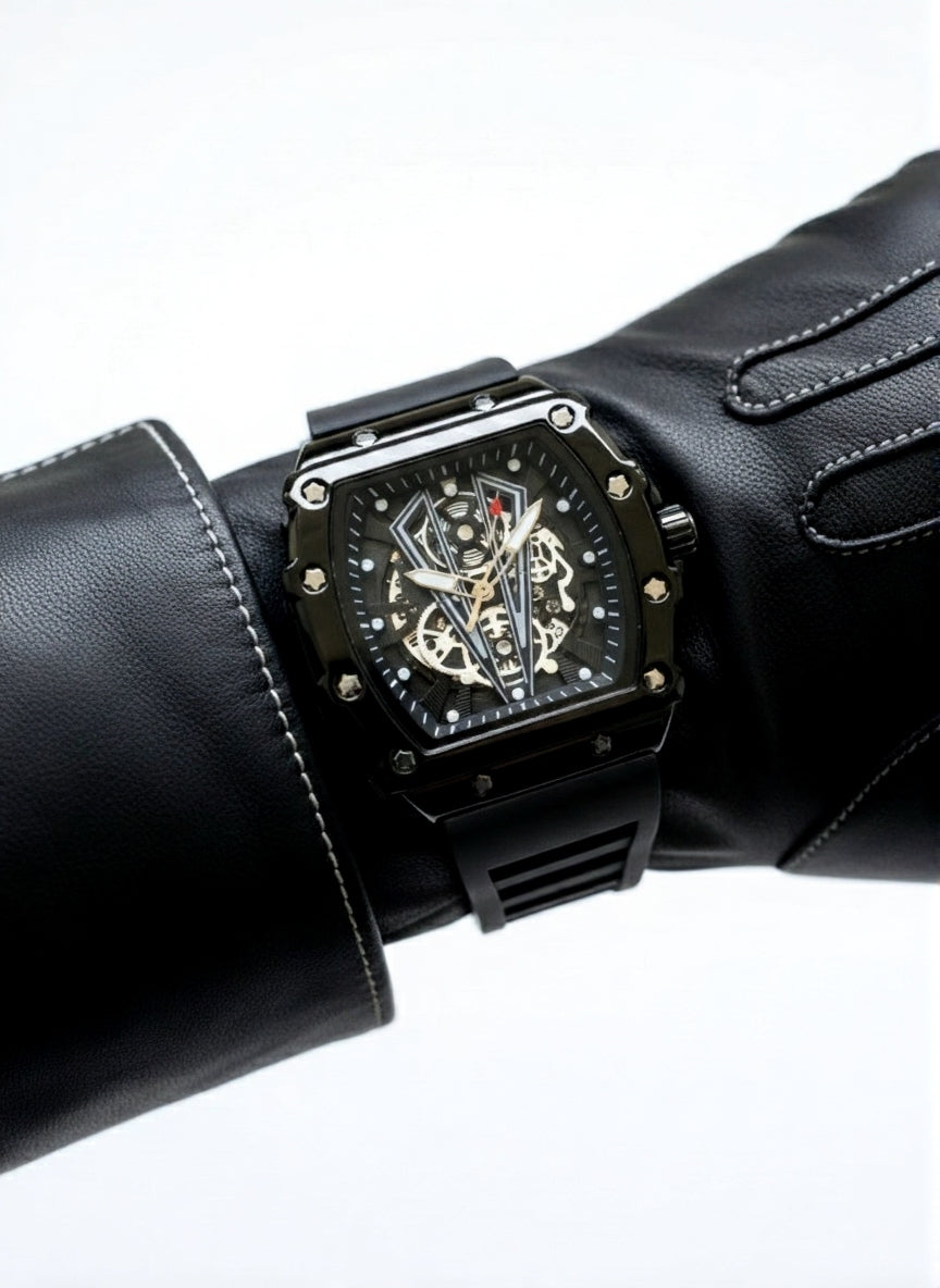 Black Skeleton Luxury Automatic Watch