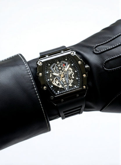 Black Skeleton Luxury Automatic Watch